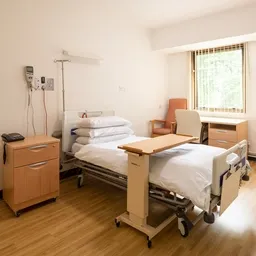 A patient room at Circle Three Shires Hospital