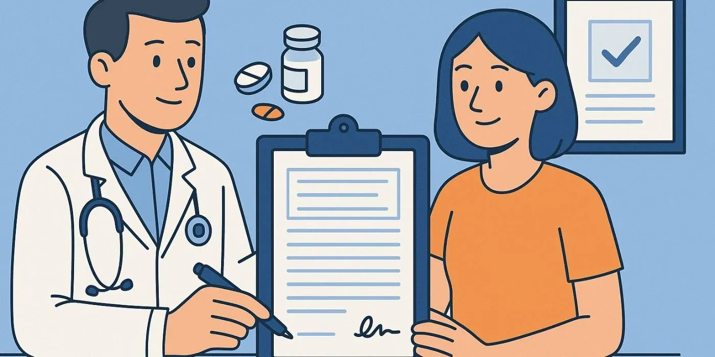 Reviewing consent information before surgery